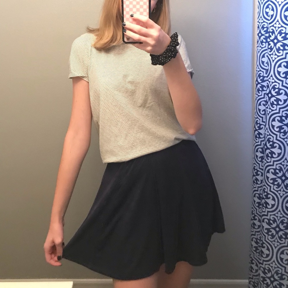 Brandy Melville Navy Suede Skirt